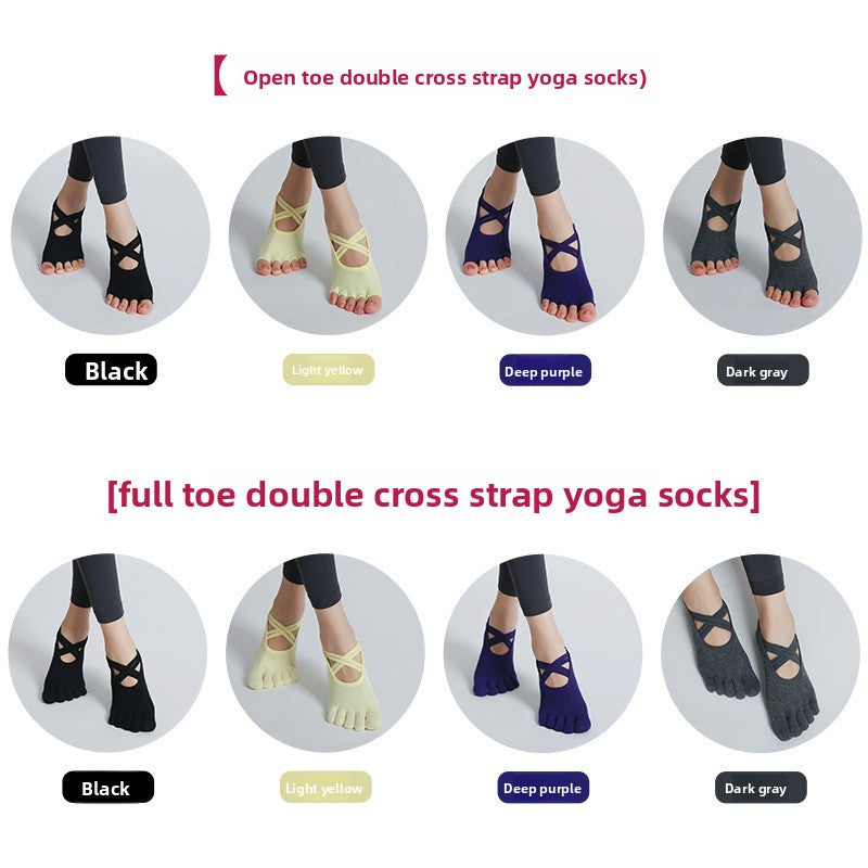 Backless Yoga Socks – Five Toes Striped
