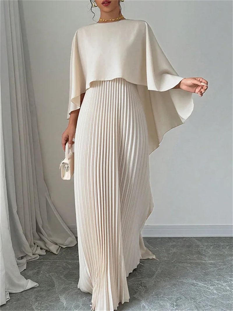 Elegant Bat-Sleeve Asymmetrical Dress