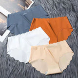Ice Silk Seamless Mid-Rise Women Underwear Shapewear Hip Lift