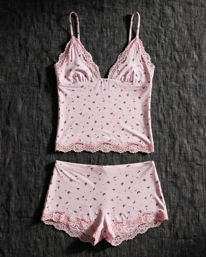 Floral Print Camisole and Shorts Set