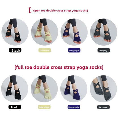 Backless Yoga Socks – Five Toes Striped