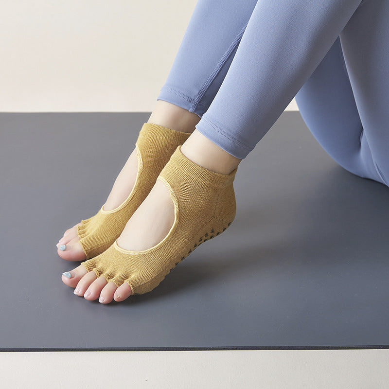 Yoga Socks Anti-Slip Five-Toe Cotton Fitness Socks