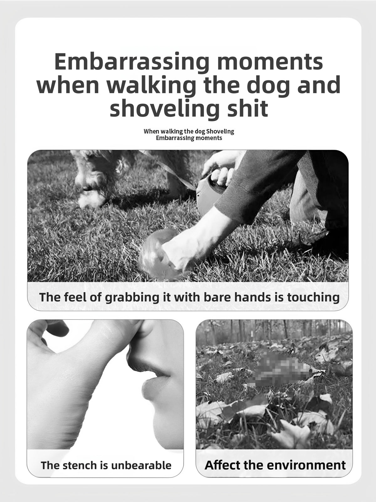 NOEILI Foldable Dog Poop Scooper with Waste Bags