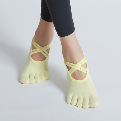 Backless Yoga Socks – Five Toes Striped
