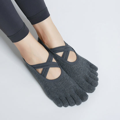 Backless Yoga Socks – Five Toes Striped