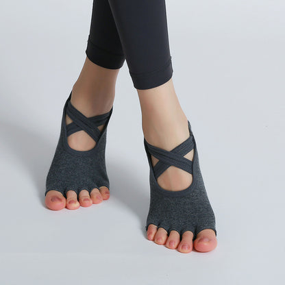 Backless Yoga Socks – Five Toes Striped