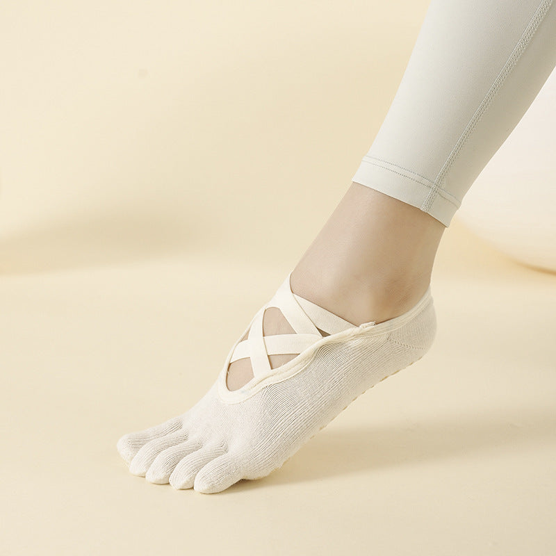 Yoga Socks Anti-Slip Five-Toe Cotton Fitness Socks