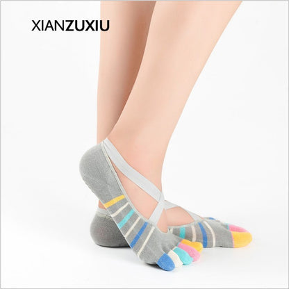 Yoga Socks Anti-Slip Five-Toe Cotton Fitness Socks