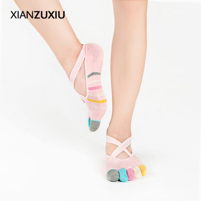 Yoga Socks Anti-Slip Five-Toe Cotton Fitness Socks