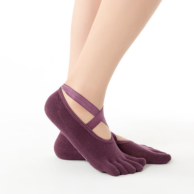 Yoga Socks Anti-Slip Five-Toe Cotton Fitness Socks