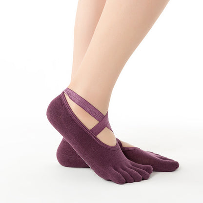 Yoga Socks Anti-Slip Five-Toe Cotton Fitness Socks