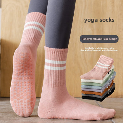 Womens Striped Non-Slip Yoga Socks