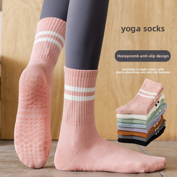 Womens Striped Non-Slip Yoga Socks