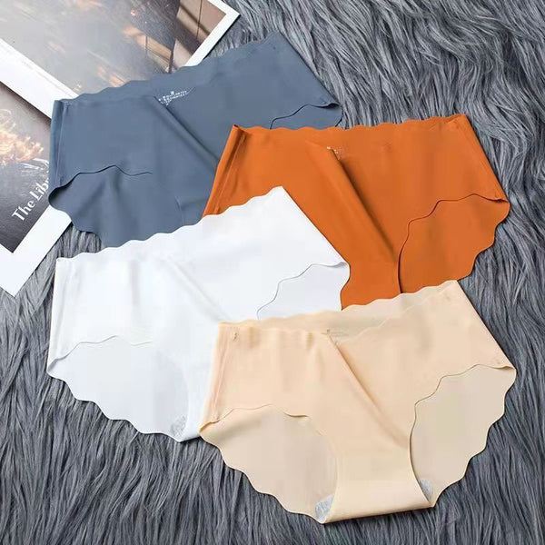 Ice Silk Seamless Mid-Rise Women Underwear Shapewear Hip Lift