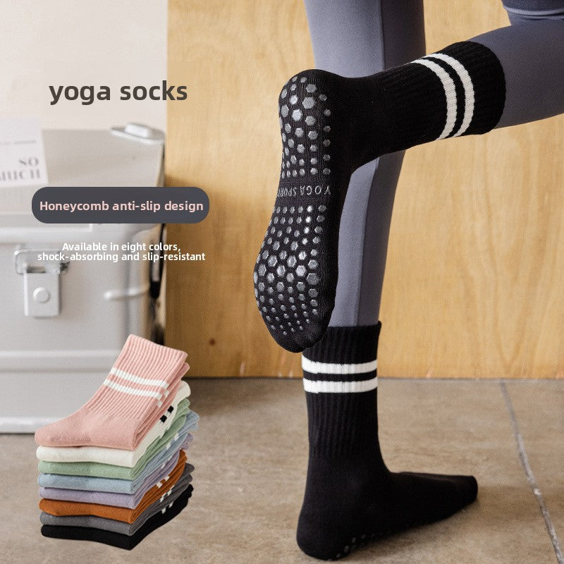 Womens Striped Non-Slip Yoga Socks