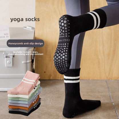 Womens Striped Non-Slip Yoga Socks