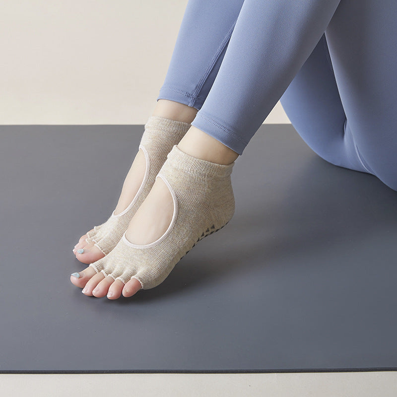 Yoga Socks Anti-Slip Five-Toe Cotton Fitness Socks