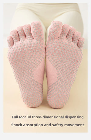 YOGALUZ Backless Yoga Socks – Open-Toe Five-Finger Non-Slip Grip Socks