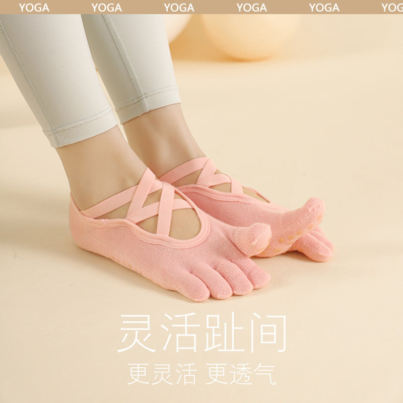 Yoga Socks Anti-Slip Five-Toe Cotton Fitness Socks