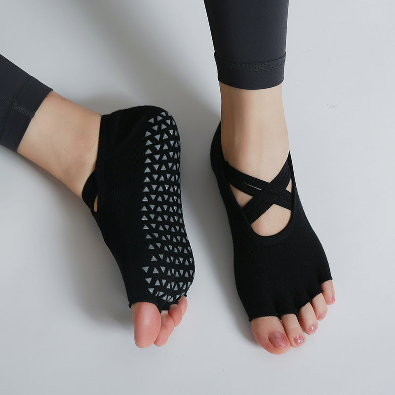 Backless Yoga Socks – Five Toes Striped