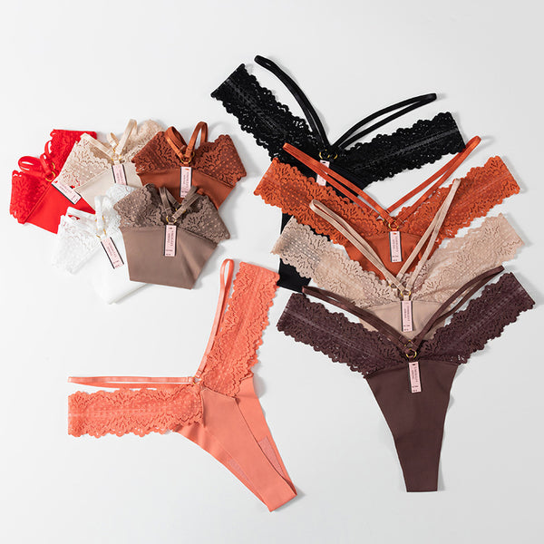 Womens Lace Low Waist Sexy Thong Underwear