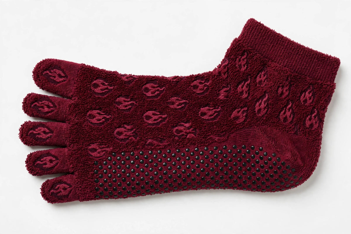 NOEILI Backless Yoga Socks – Flame Terry