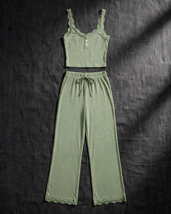 Women's Sexy Two-Piece Pajamas with Suspenders Home Wear Two-Piece Set