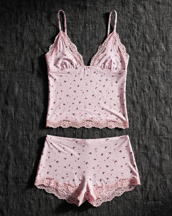 Floral Print Camisole and Shorts Set