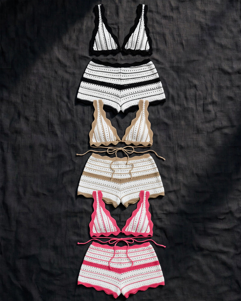 Women's Stripe Texture Vacation Casual
