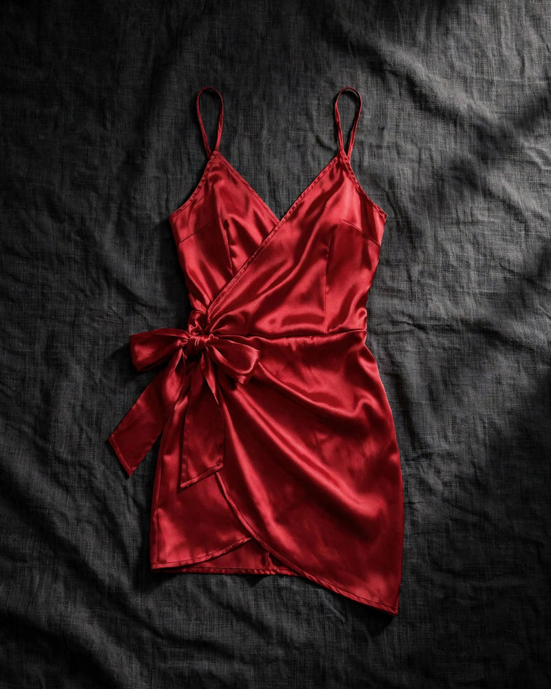 Deep-V strap nightgown