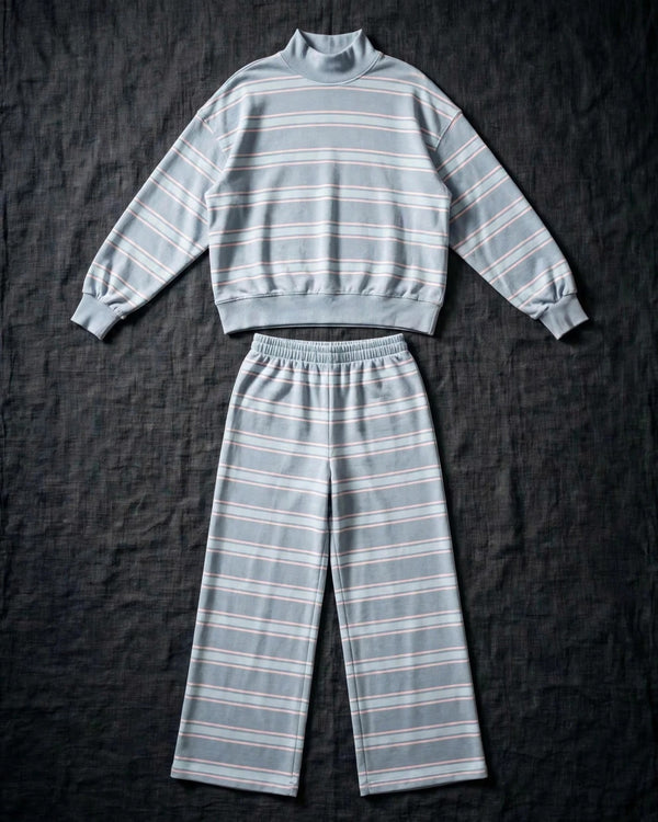 Women's Striped Tracksuit Two-Piece Set Long Sleeve Casual Pants Suit